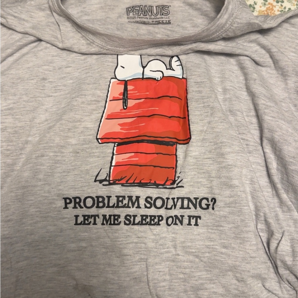 Peanuts Snoopy Gray T-Shirt with Red Doghouse